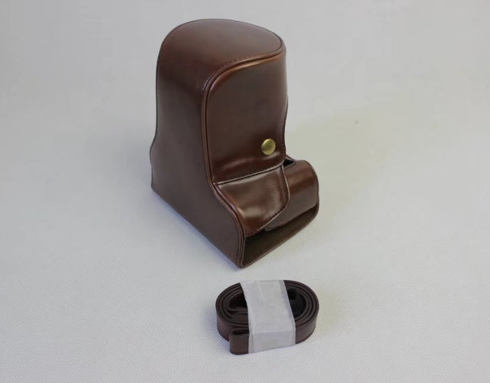 PU Leather Shell Case Bag with Strap for Fujifilm X-E3 Camera - Coffee