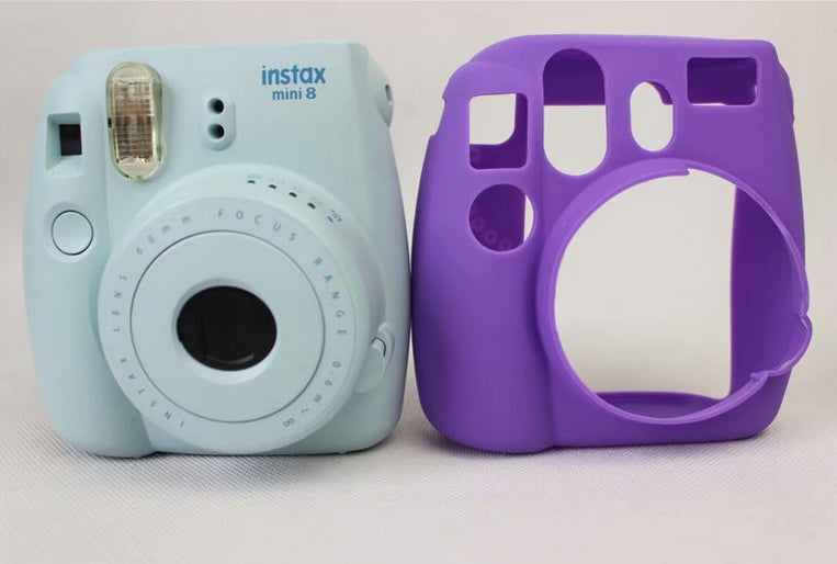 Soft Silicone Protective Case Cover for FUJIFILM Instax Mini 8 - Purple