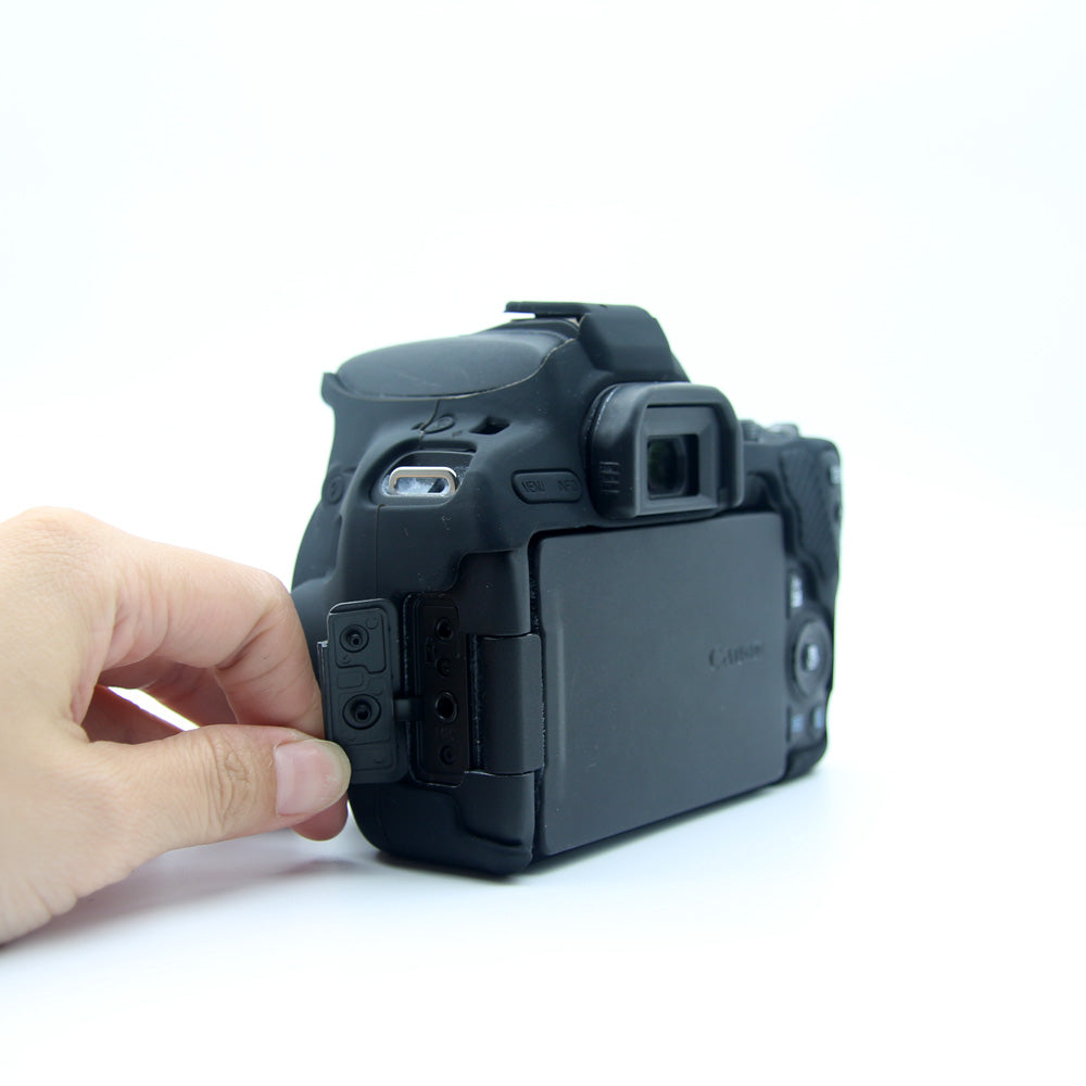 Flexible Silicone Camera Protective Cover for Canon EOS 200D - Black