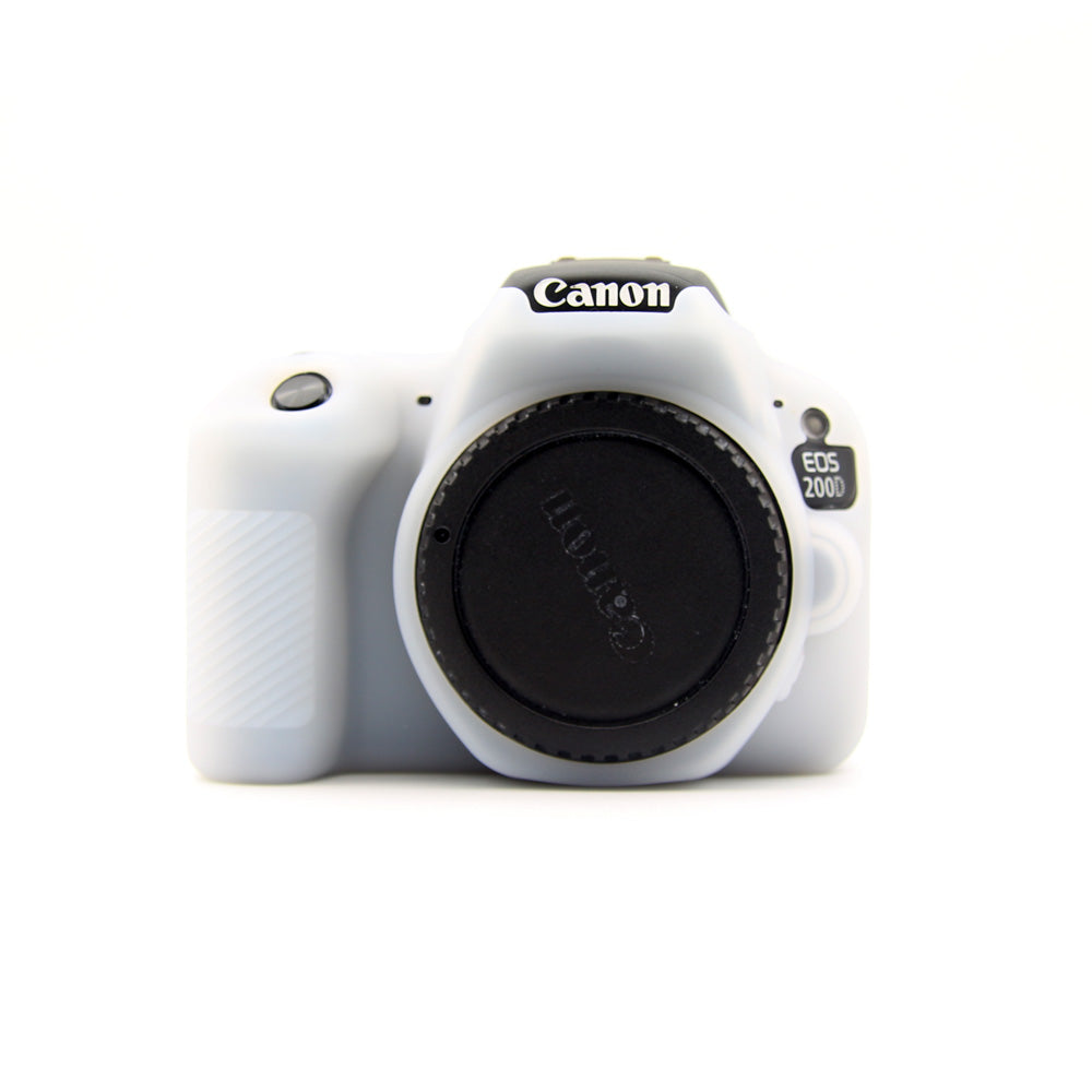 Flexible Silicone Camera Protective Case for Canon EOS 200D - White