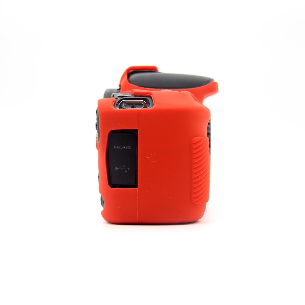 Flexible Silicone Protective Shell Cover for Canon EOS 200D - Red
