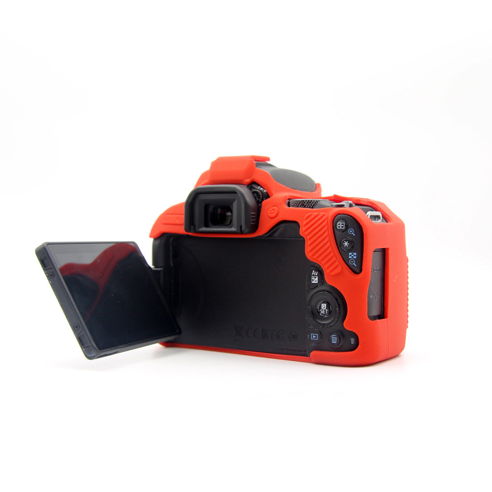 Flexible Silicone Protective Shell Cover for Canon EOS 200D - Red