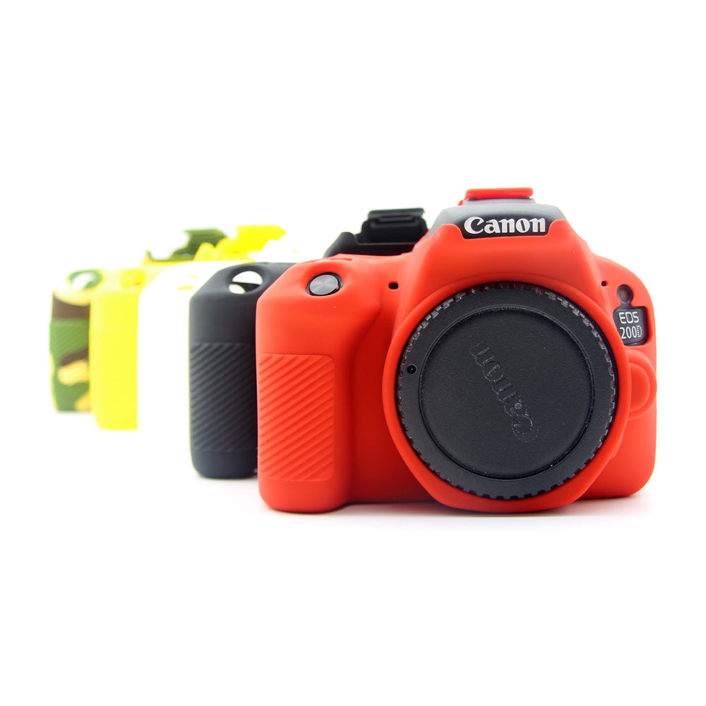 Flexible Silicone Protective Shell Cover for Canon EOS 200D - Red