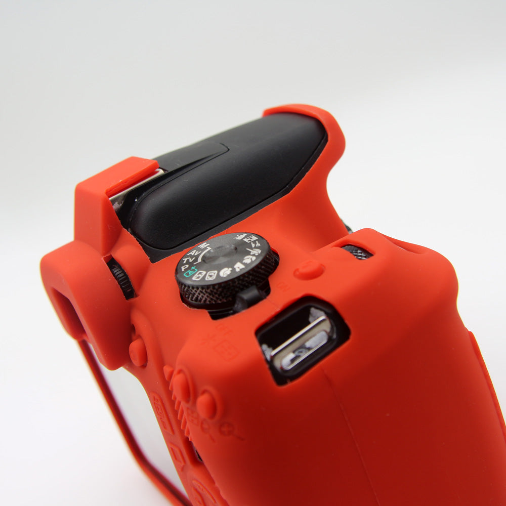 Flexible Silicone Camera Casing Cover for Canon EOS 1300D 1500D - Red