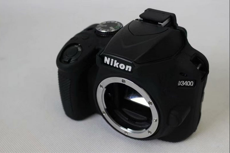 Flexible Silicone Protective Cover for Nikon D3400 DSLR Camera - Black