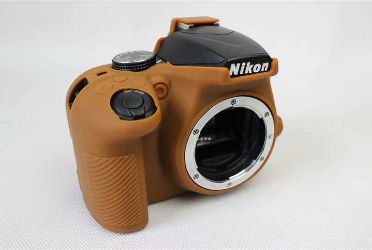 Soft Silicone Protection Shell Cover for Nikon D3400 DSLR Camera - Coffee