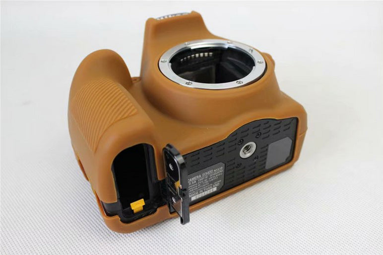 Soft Silicone Protection Shell Cover for Nikon D3400 DSLR Camera - Coffee