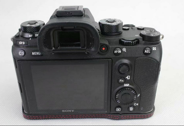Half Camera PU Leather Protective Case for Sony ILCE-9 / A9 / A7RM3 A7RIII - Black