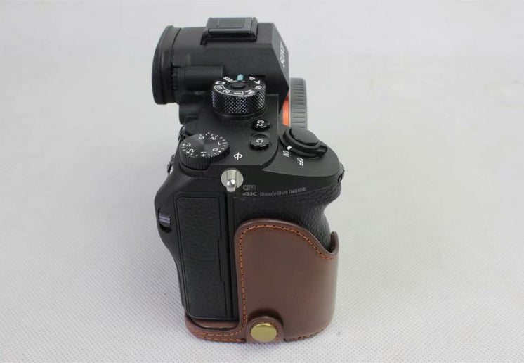 Half Camera PU Leather Protection Shell for Sony ILCE-9 / A9 / A7RM3 A7RIII - Coffee