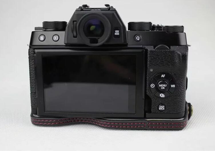 PU Leather Half Bottom Camera Protection Case for Fujifilm X-T100 - Black