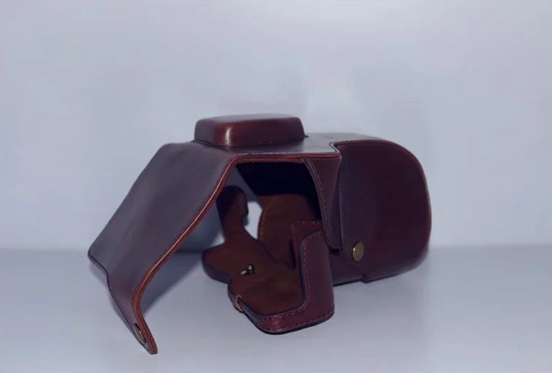 PU Leather Protection Bag Case for Fujifilm X-T3 Camera - Coffee