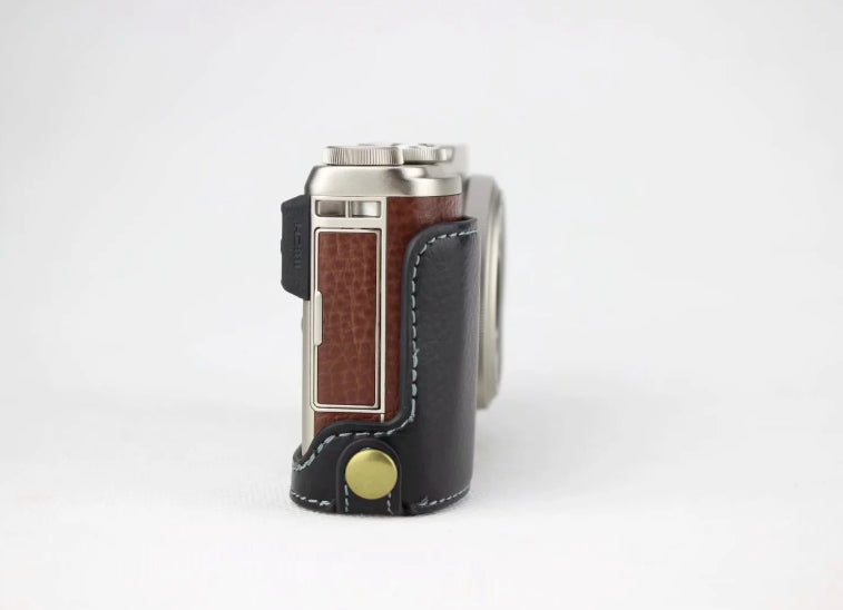 Genuine Leather Half Bottom Camera Protection Case for Fujifilm XF10 Digital Compact Camera - Black