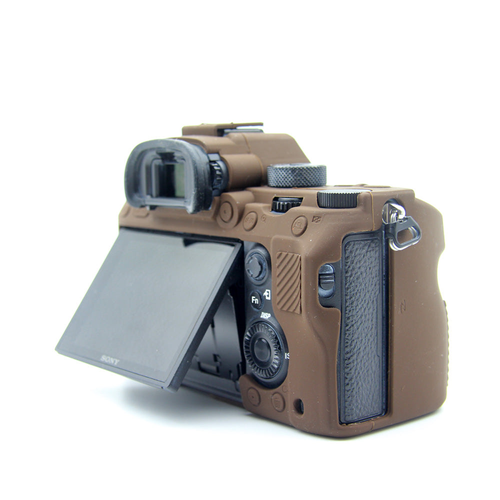Soft Silicone Cover Shell Case for Sony A9/A7M3/A7R3 Camera - Coffee