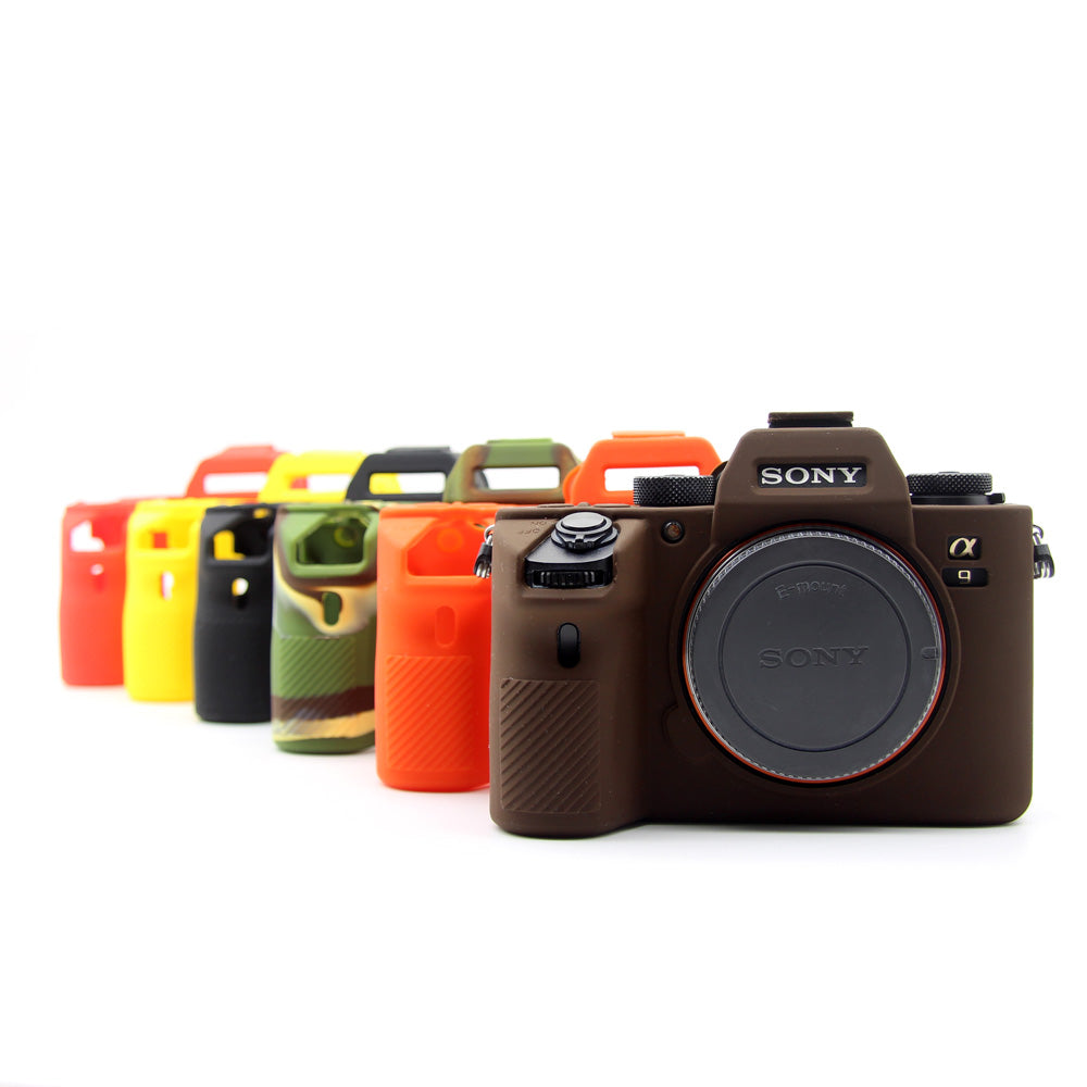 Soft Silicone Cover Shell Case for Sony A9/A7M3/A7R3 Camera - Coffee