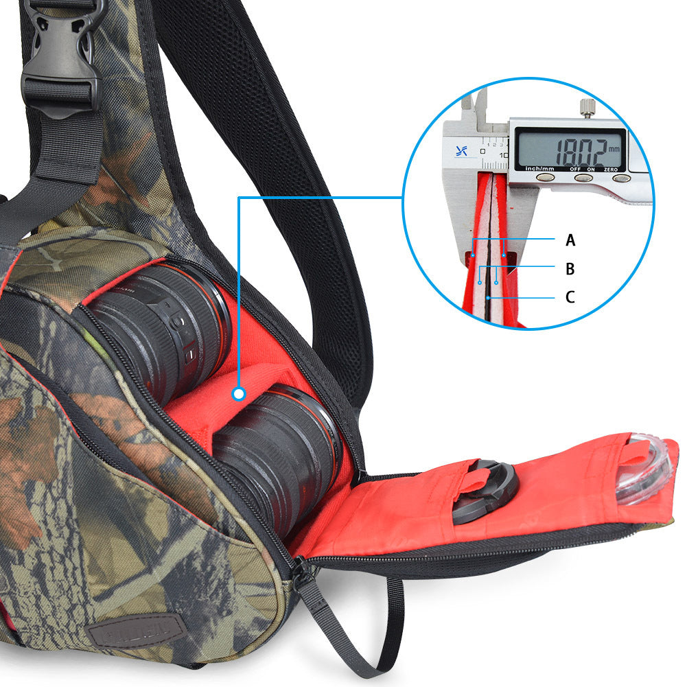 K1 Waterproof Travel DSLR Shoulder Sling Bag with Rain Cover for Sony Nikon Canon Digital Camera - Camouflage