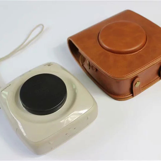 Uniqkart for FUJI Instax Square SQ20 PU Leather Camera Protective Cover - Brown