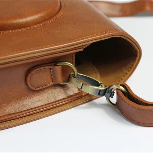 Uniqkart for FUJI Instax Square SQ20 PU Leather Camera Protective Cover - Brown