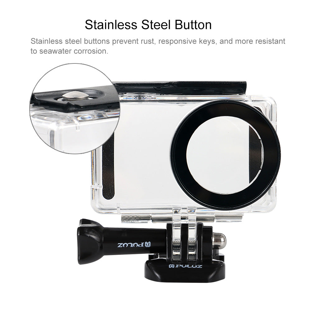PULUZ 45M Underwater Acrylic Plexiglass Waterproof Housing Diving Case for Xiaomi Mijia Small Camera, with Buckle Basic Mount & Screw
