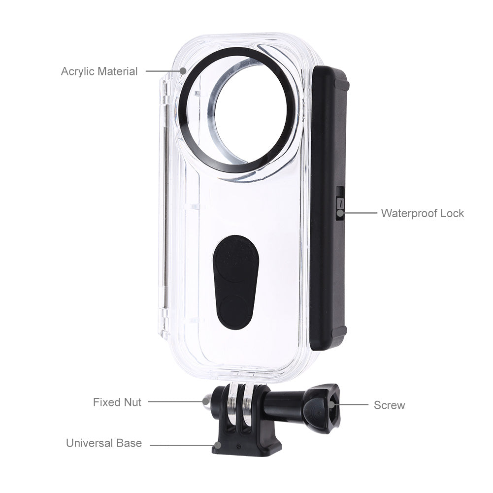 PULUZ 5M Underwater Waterproof Housing Protective Case for Insta360 One X, with Buckle Basic Mount & Screw