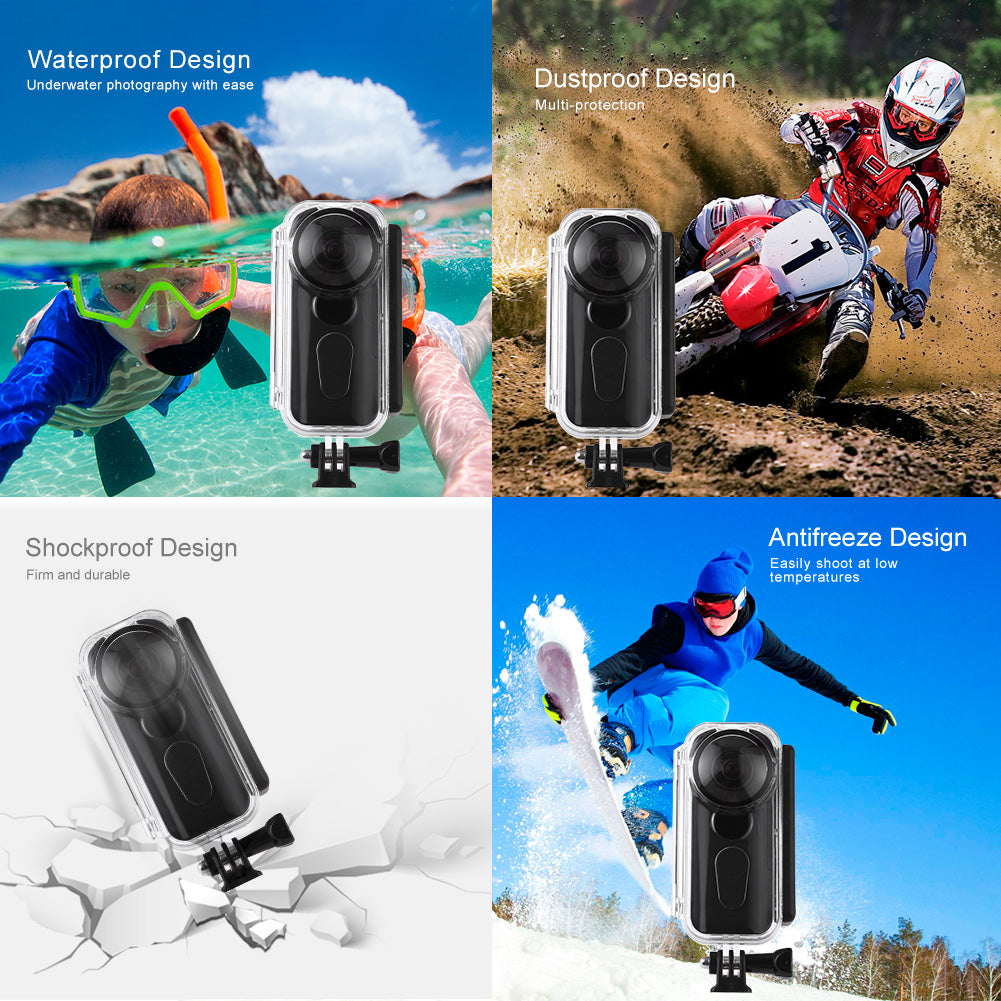 PULUZ 5M Underwater Waterproof Housing Protective Case for Insta360 One X, with Buckle Basic Mount & Screw