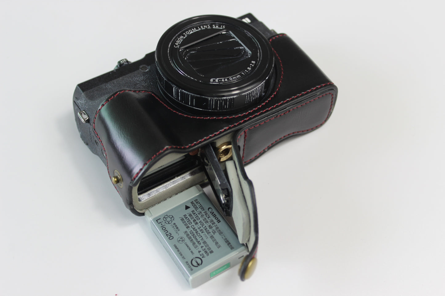PU Leather Half Camera Case Bag Cover Protector for Canon PowerShot G5 X Mark II - Black