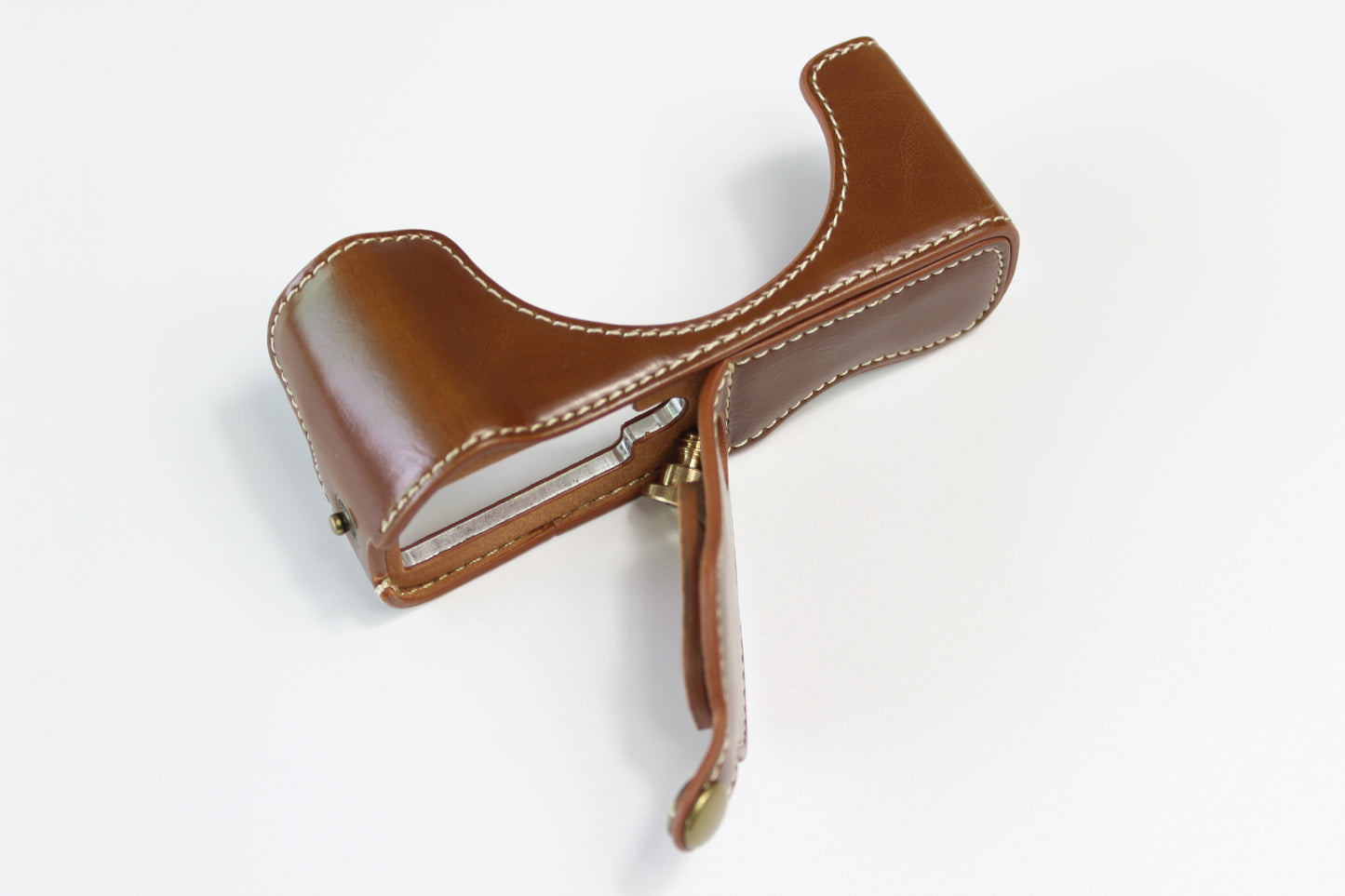 PU Leather Half Camera Case Bag Cover Protector for Canon PowerShot G5 X Mark II - Brown