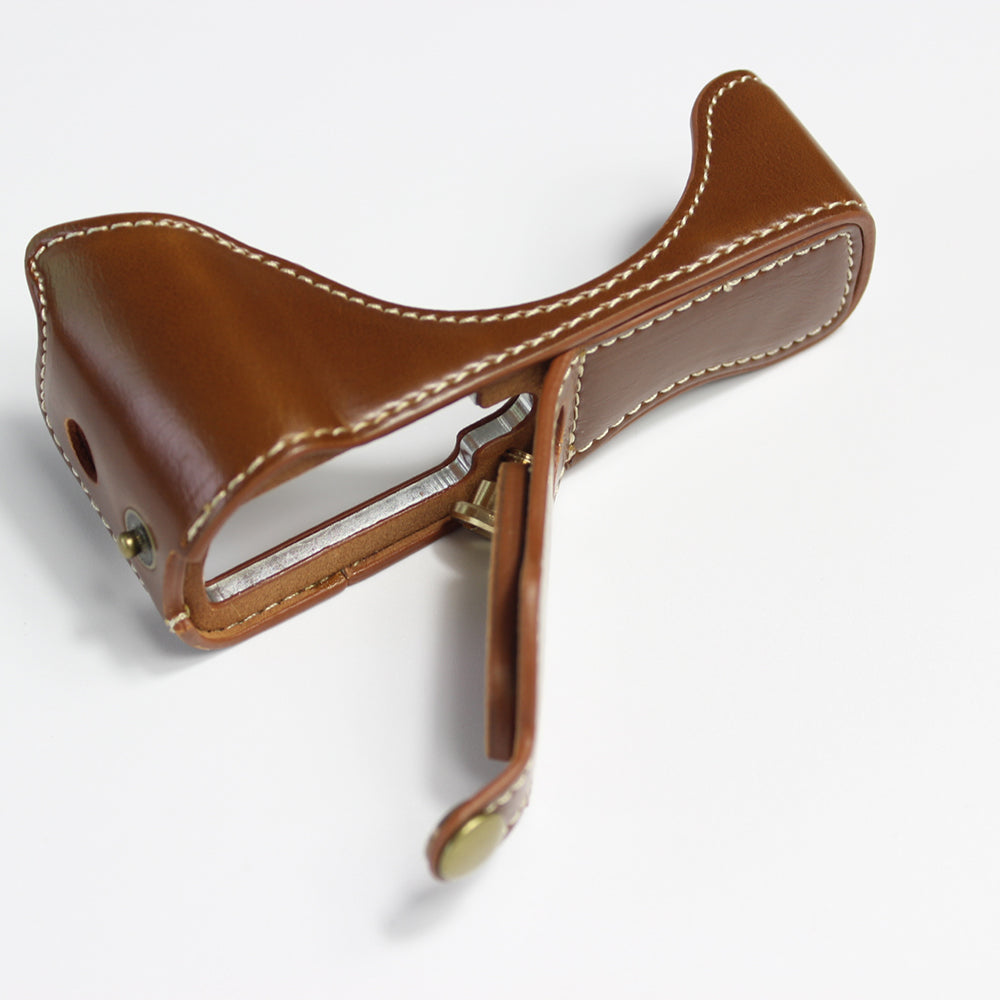 PU Leather Half Camera Case Bag Cover Protector for Canon PowerShot G7 X Mark II - Brown