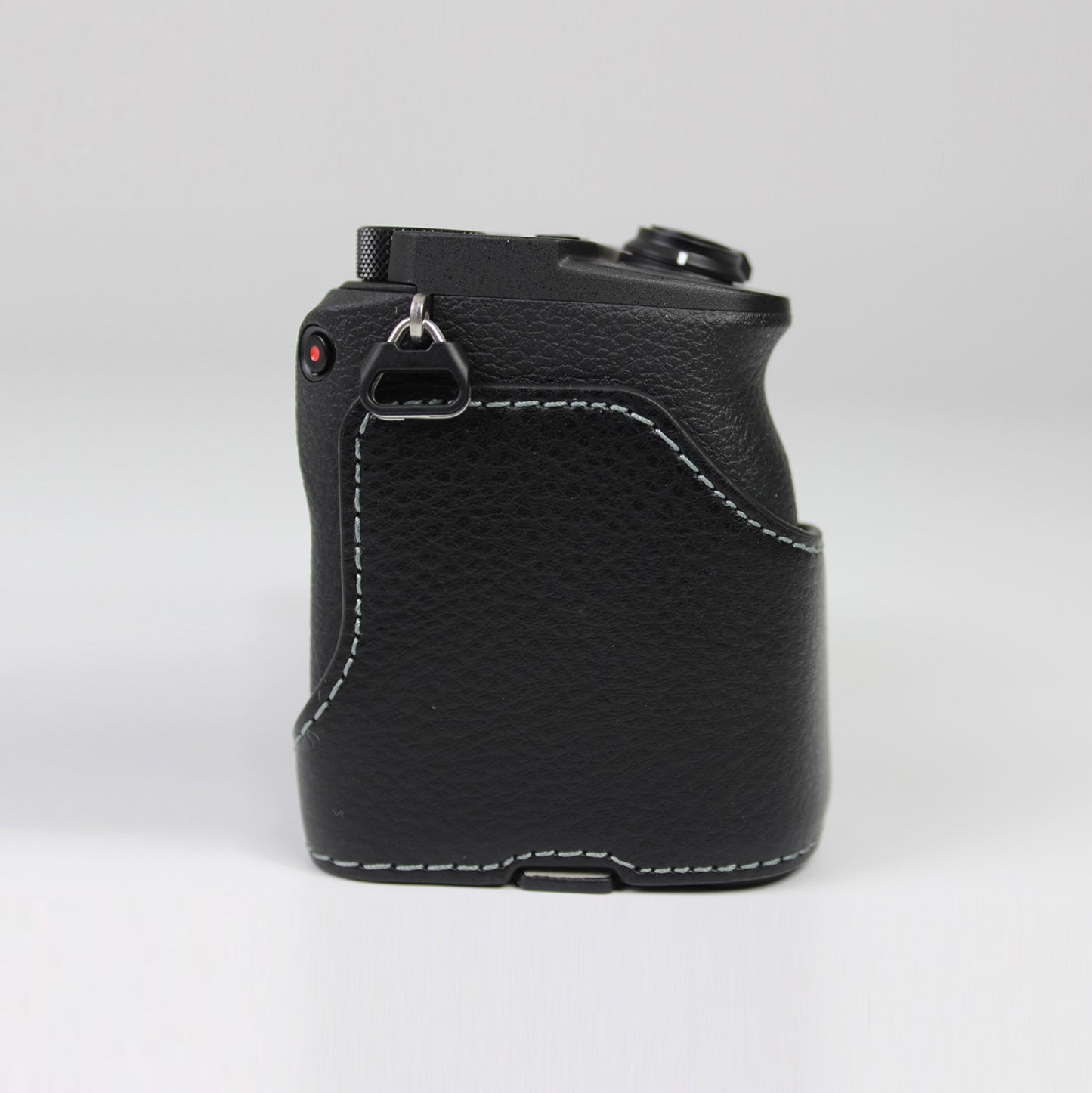 Genuine Leather Camera Protection Base Protection Semi-Case for Sony A6600 - Black