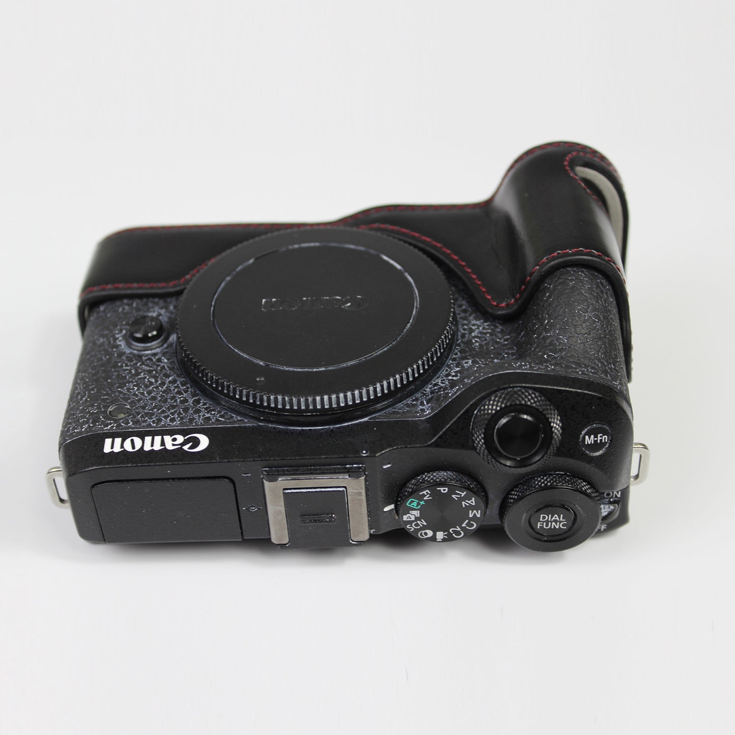 Genuine Leather Camera Protection Base Protection Semi-Case for Canon EOS M6 Mark II /EOS M6II - Black