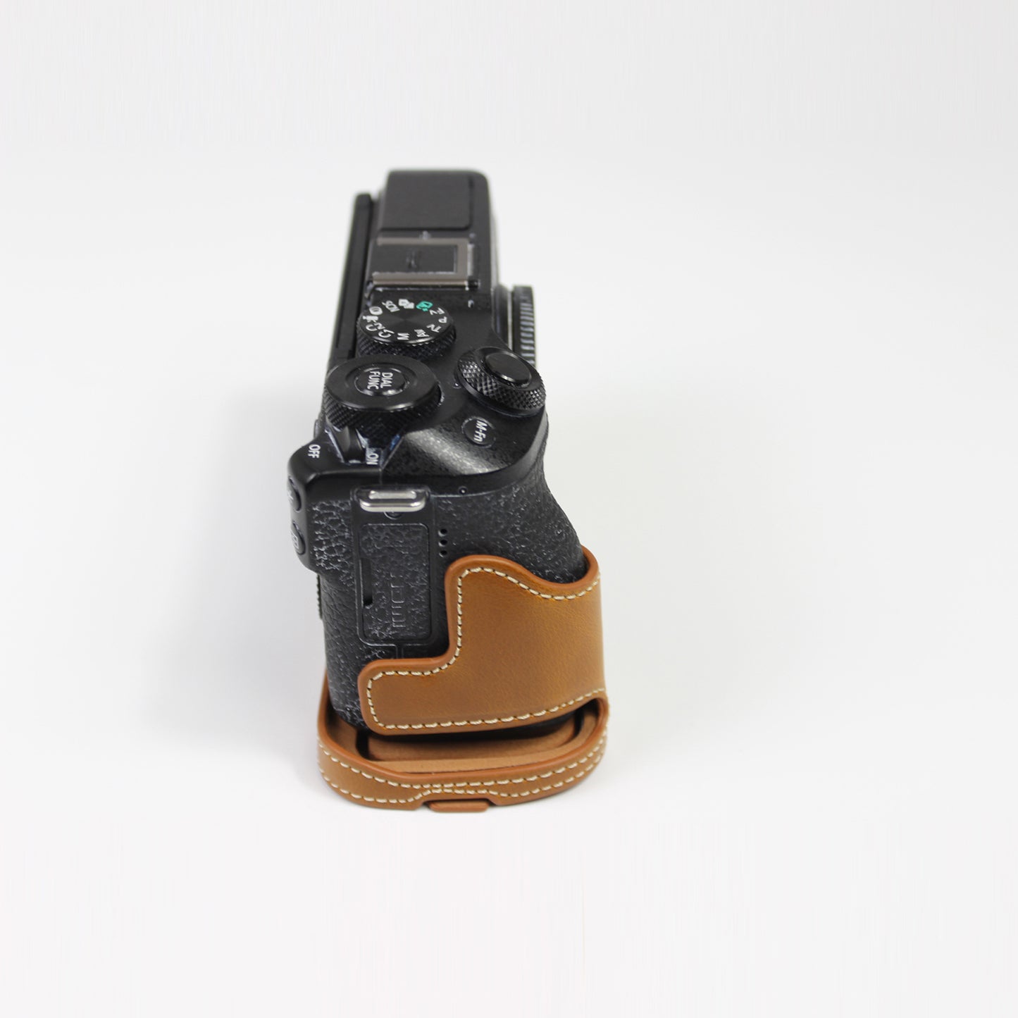 Genuine Leather Camera Protection Base Protection Semi-Case for Canon EOS M6 Mark II /EOS M6II - Brown