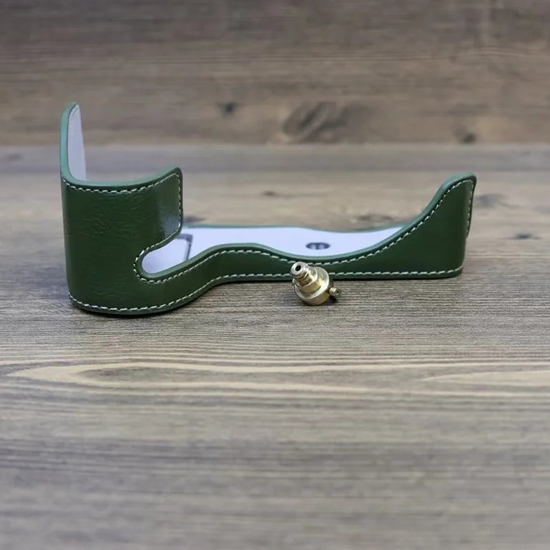 Anti-scratch PU Leather Half Bottom Protective Camera Case with Screw for Nikon Z50 / Z30 - Green