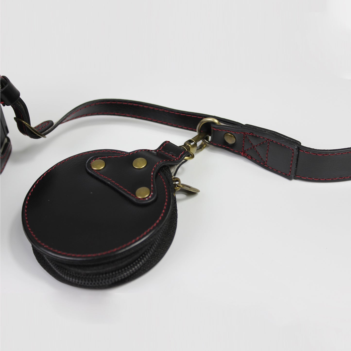 PU Leather Camera Case Bag with Shoulder Strap Lens Storage Cover for Sony Alpha A6600 - Black