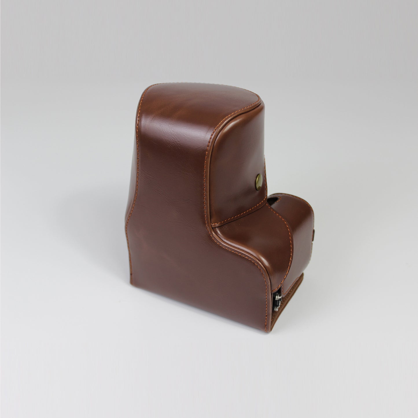 PU Leather Camera Case Bag with Shoulder Strap Lens Storage Cover for Sony Alpha A6600 - Coffee