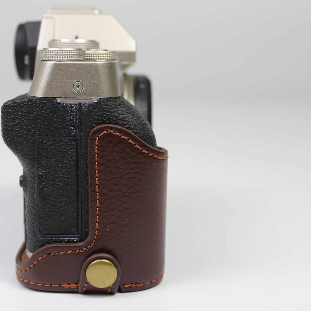 Genuine Leather Camera Half Case for Fujifilm Fuji X-T200/XT200 - Coffee