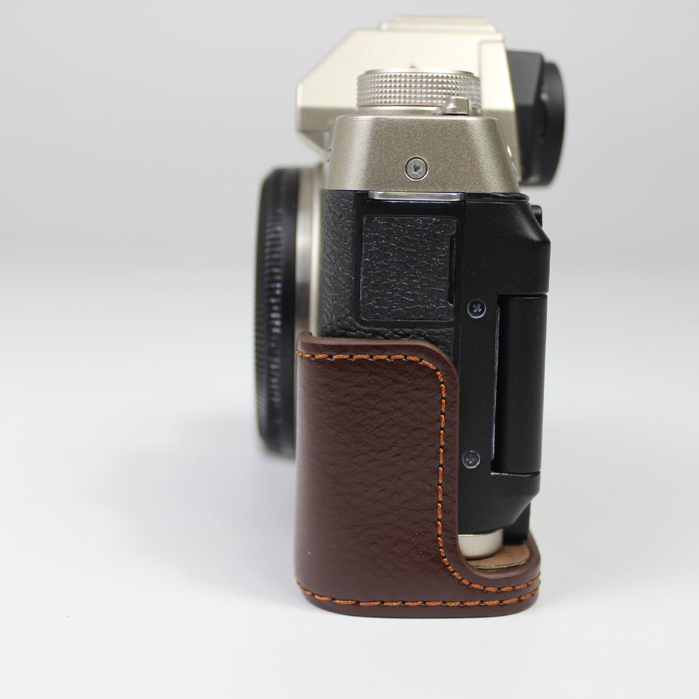 Genuine Leather Camera Half Case for Fujifilm Fuji X-T200/XT200 - Coffee