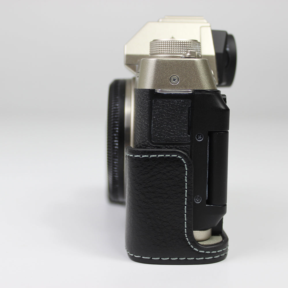 Genuine Leather Camera Half Case for Fujifilm Fuji X-T200/XT200 - Black