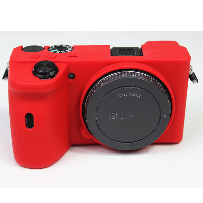 Soft Silicone Protective Pouch Case for Sony A6600 Camera - Red