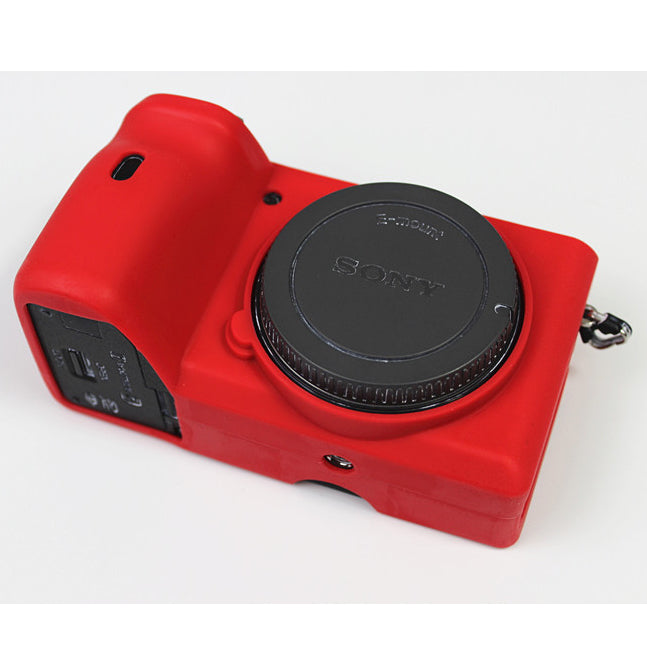 Soft Silicone Protective Pouch Case for Sony A6600 Camera - Red