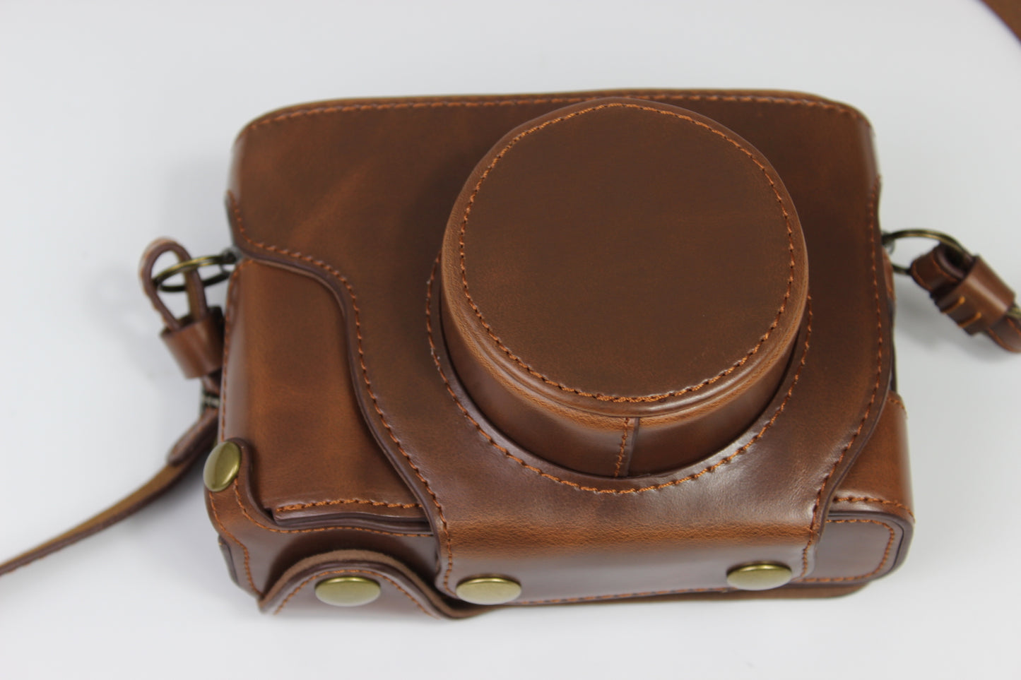PU Leather Half Camera Case Bag Protector for Fujifilm Fuji X100V - Coffee