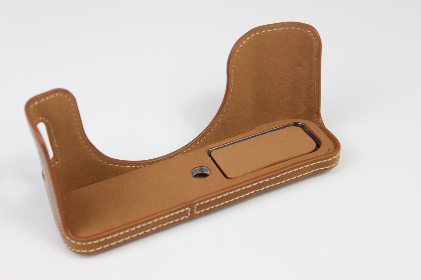 PU Leather Half Camera Case Bag Protector for Fujifilm Fuji X100V - Brown
