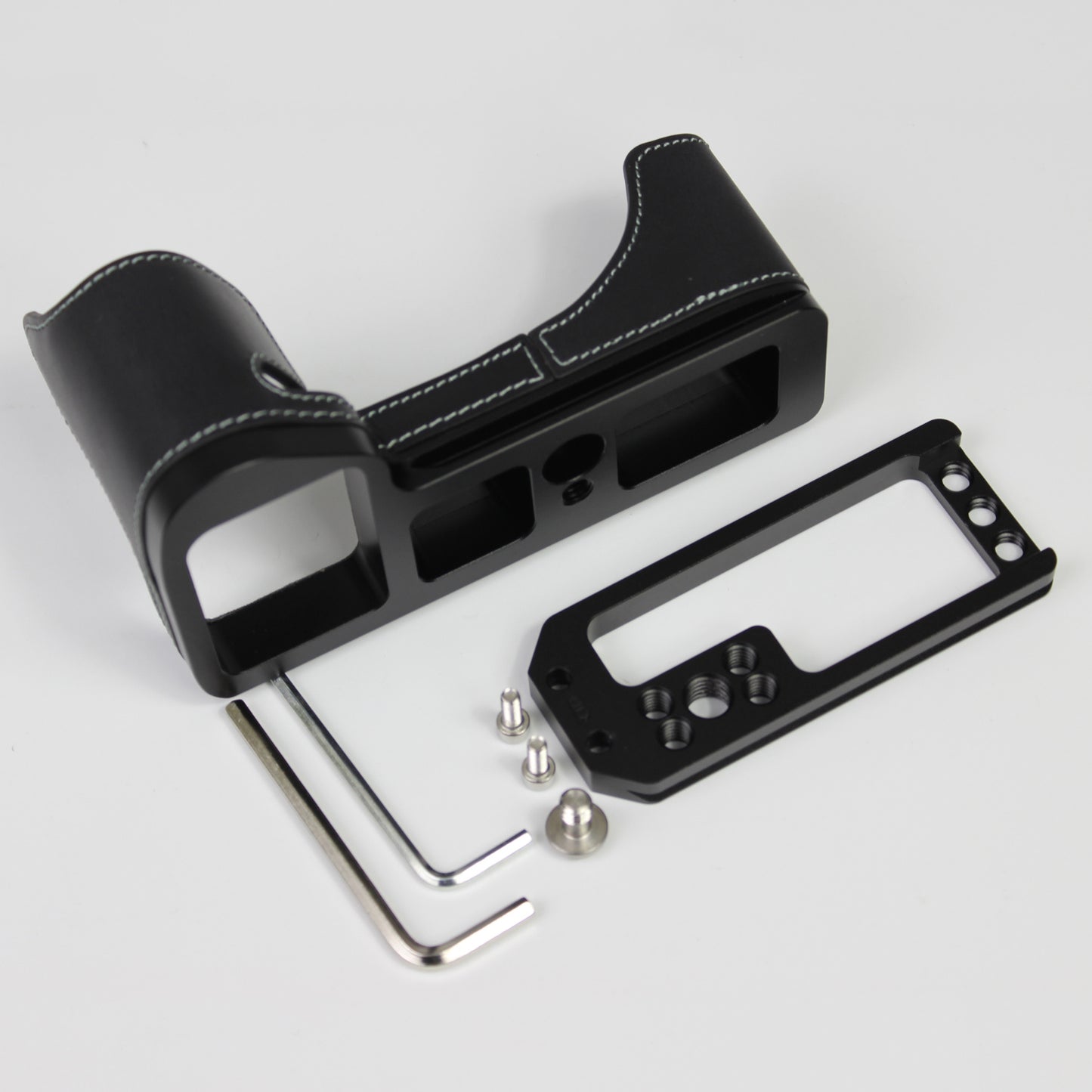 Genuine Leather Camera Half Case for Sony A7R4 / A9 II - Black