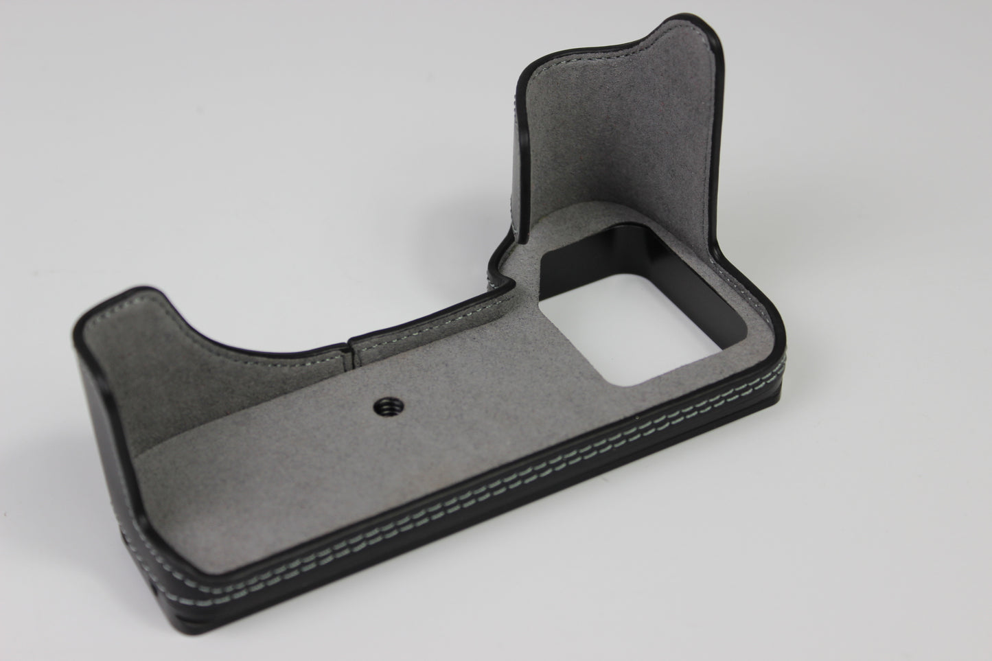 Genuine Leather Camera Half Case for Sony A7R4 / A9 II - Black