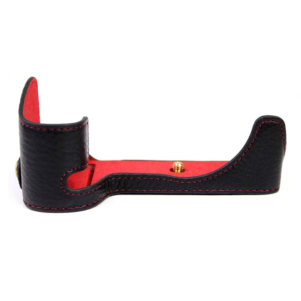 Genuine Leather Camera Half Cover Case for Fujifilm Fuji X-S10 - Black