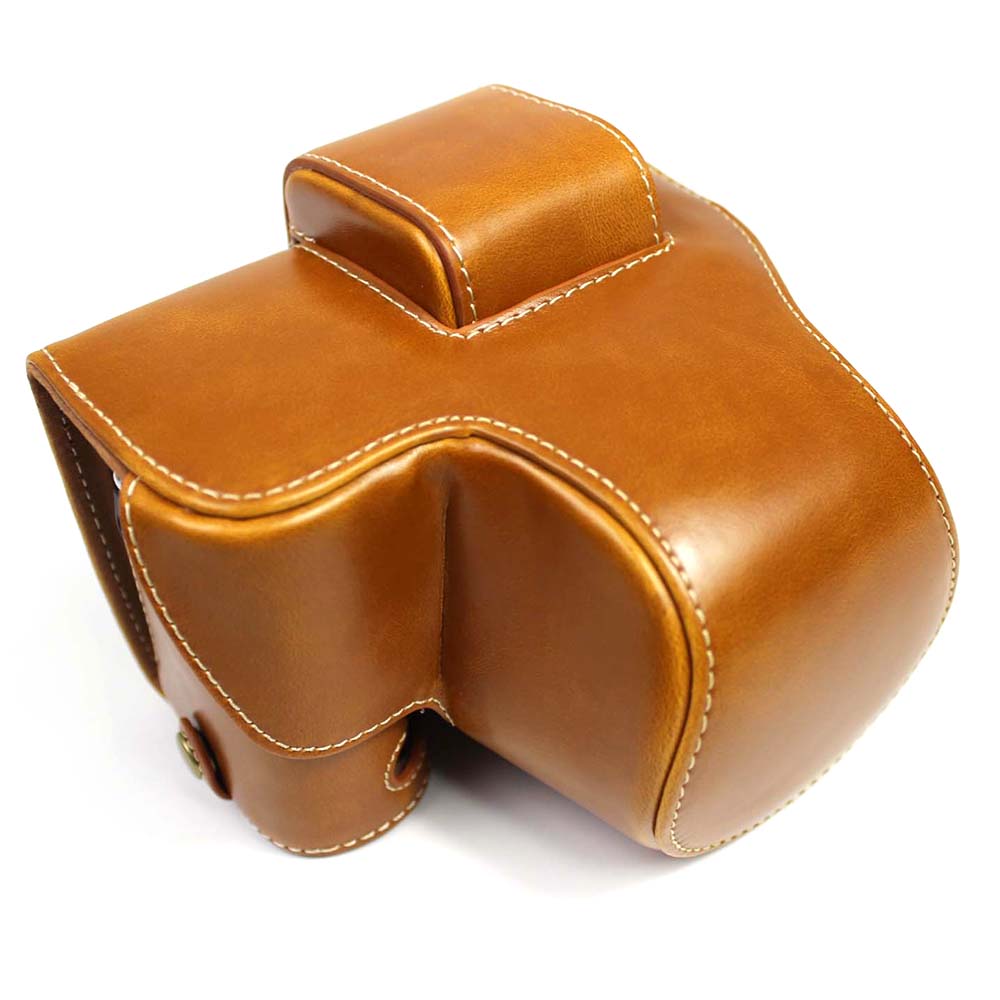 PU Leather Half Camera Case Cover for Fujifilm Fuji X-S10 - Brown