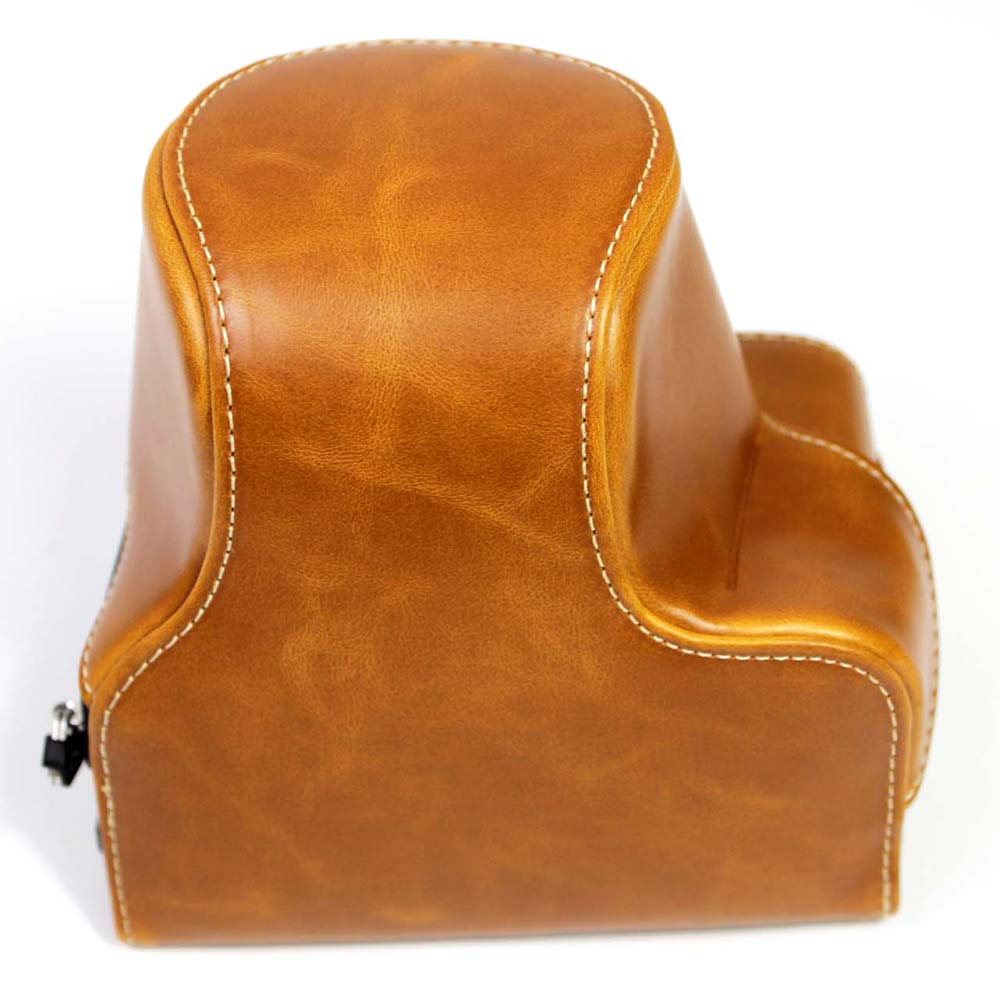 PU Leather Half Camera Case Cover for Sony A7C Camera - Brown