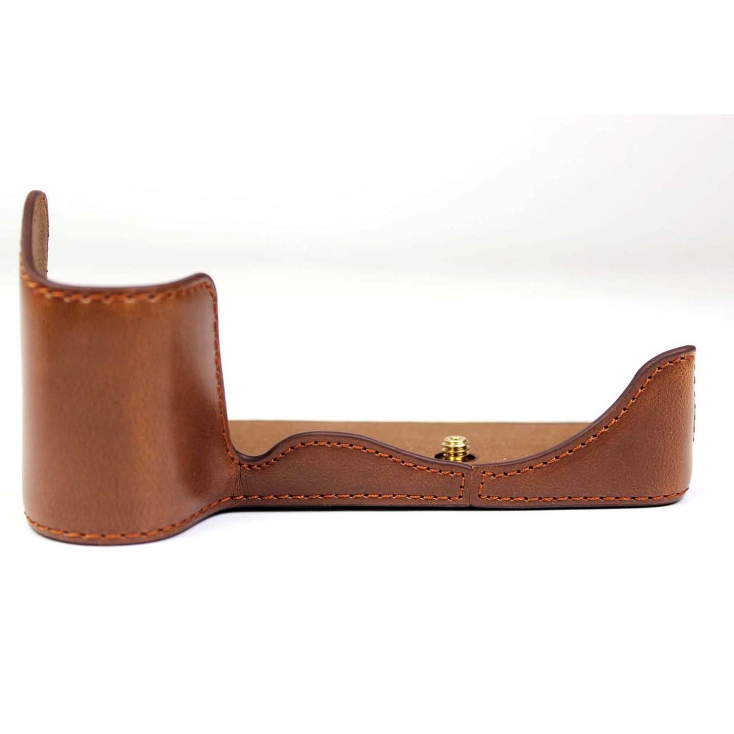 PU Leather Camera Half Case Bottom Cover with Battery Opening for Panasonic Lumix S5 / S5 II - Coffee