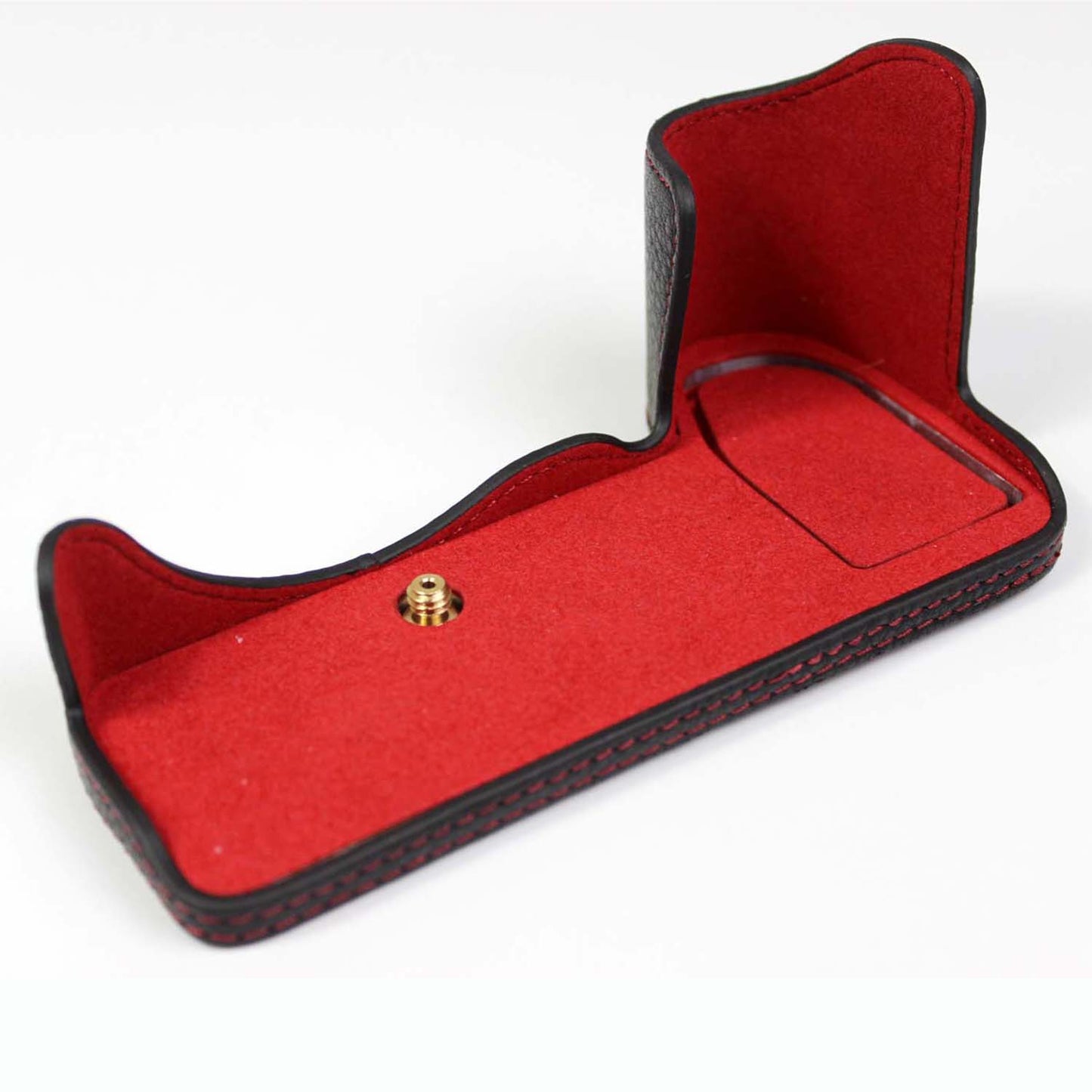 Genuine Leather Camera Protective Half Case Bottom Cover with Battery Opening for Panasonic Lumix S5 / S5 II - Black