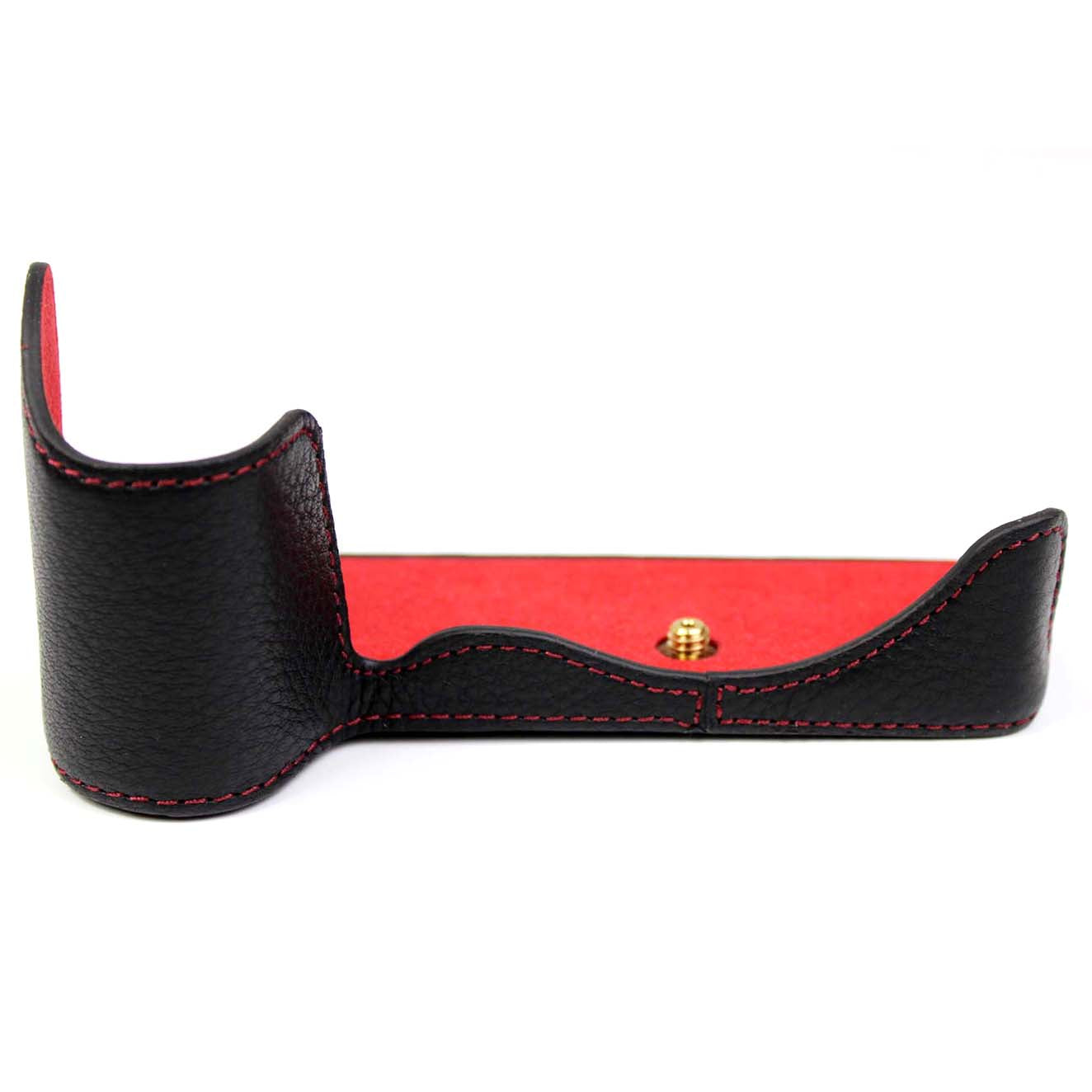 Genuine Leather Camera Protective Half Case Bottom Cover with Battery Opening for Panasonic Lumix S5 / S5 II - Black