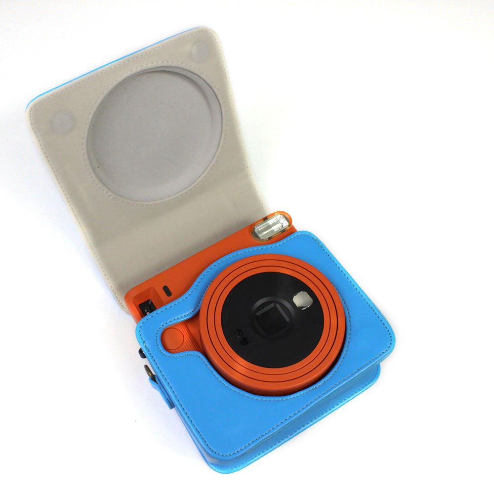 PU Leather Camera Case Cover for Instax Square SQ1 Camera Bag - Blue