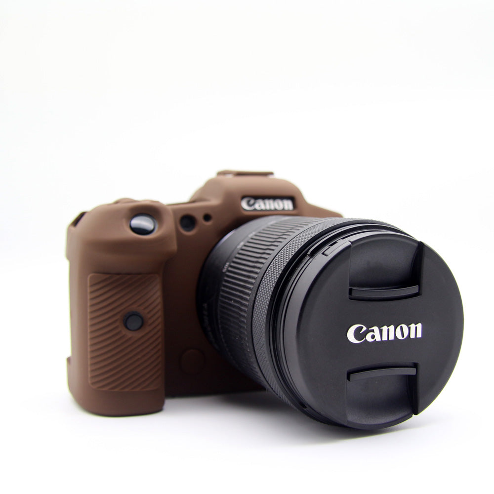 Soft Silicone Camera Protective Case for Canon EOS R5 - Coffee